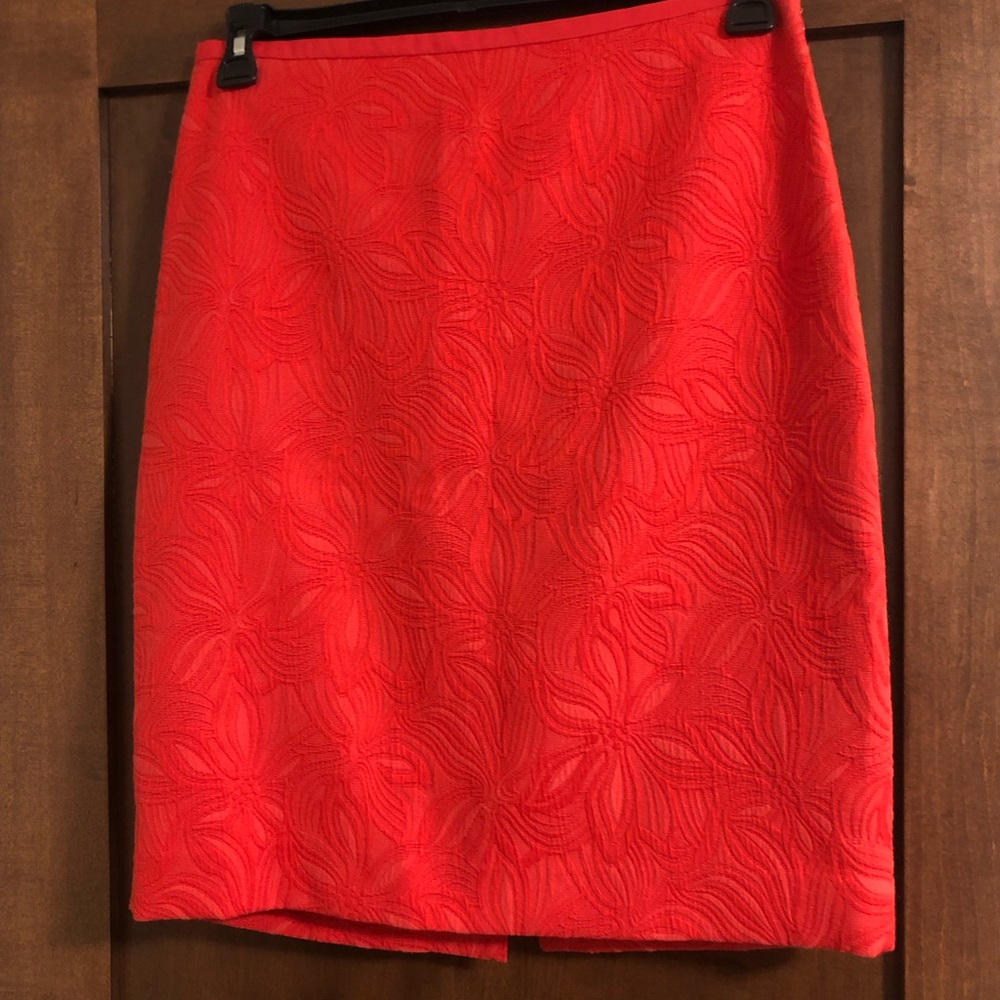Elegant Coral Floral Women's Skirt
